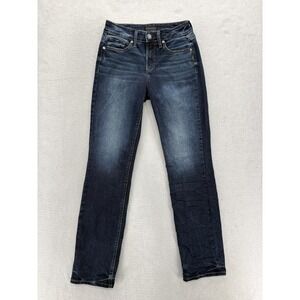 Silver Jeans Suki Straight Womens 26x31 Blue Mid Rise Stretch Denim Grunge Y2K